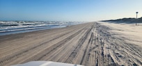 A view of the drive on the beach