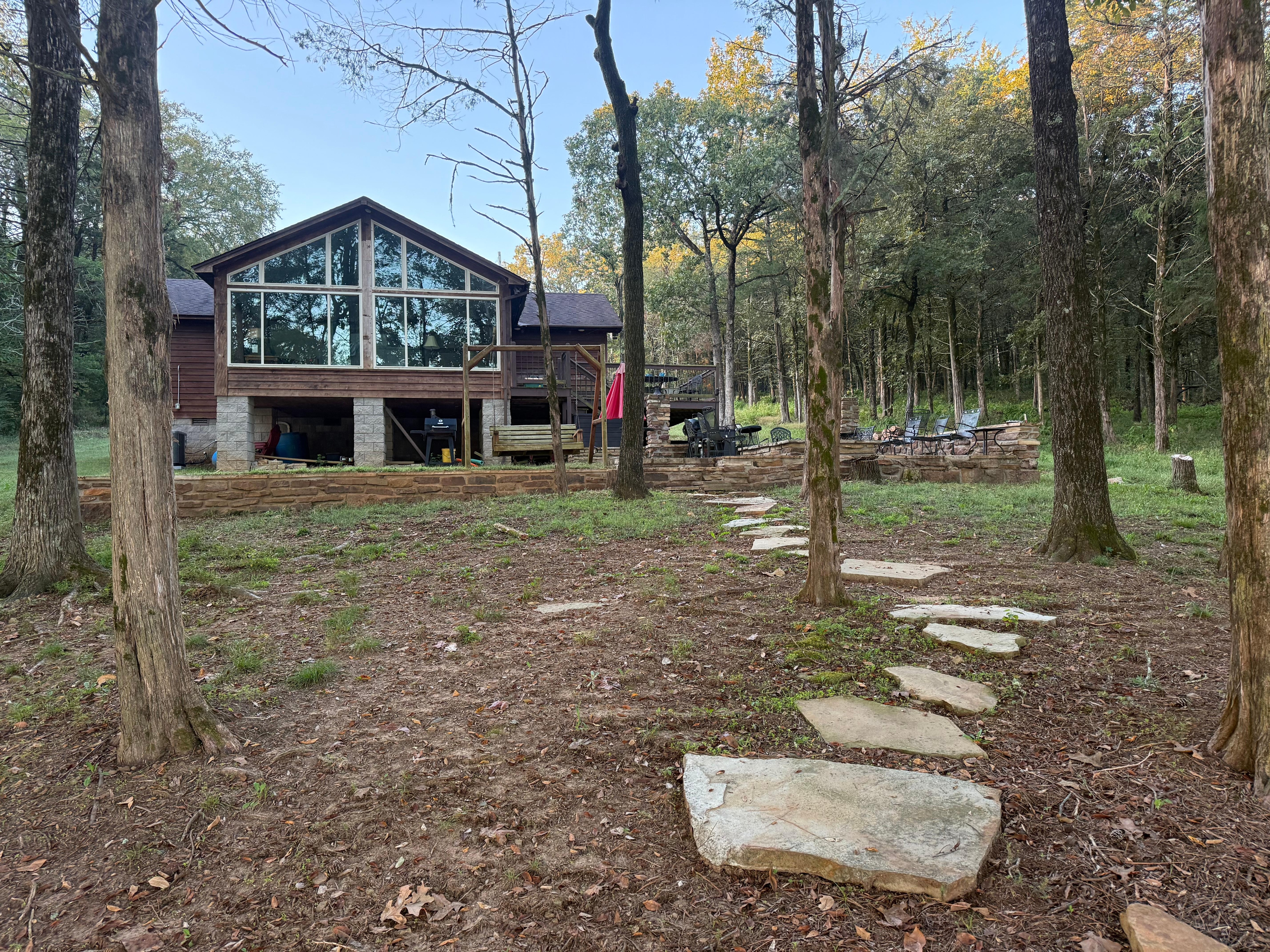 View of the cabin from the water