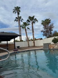 Pool at sunset