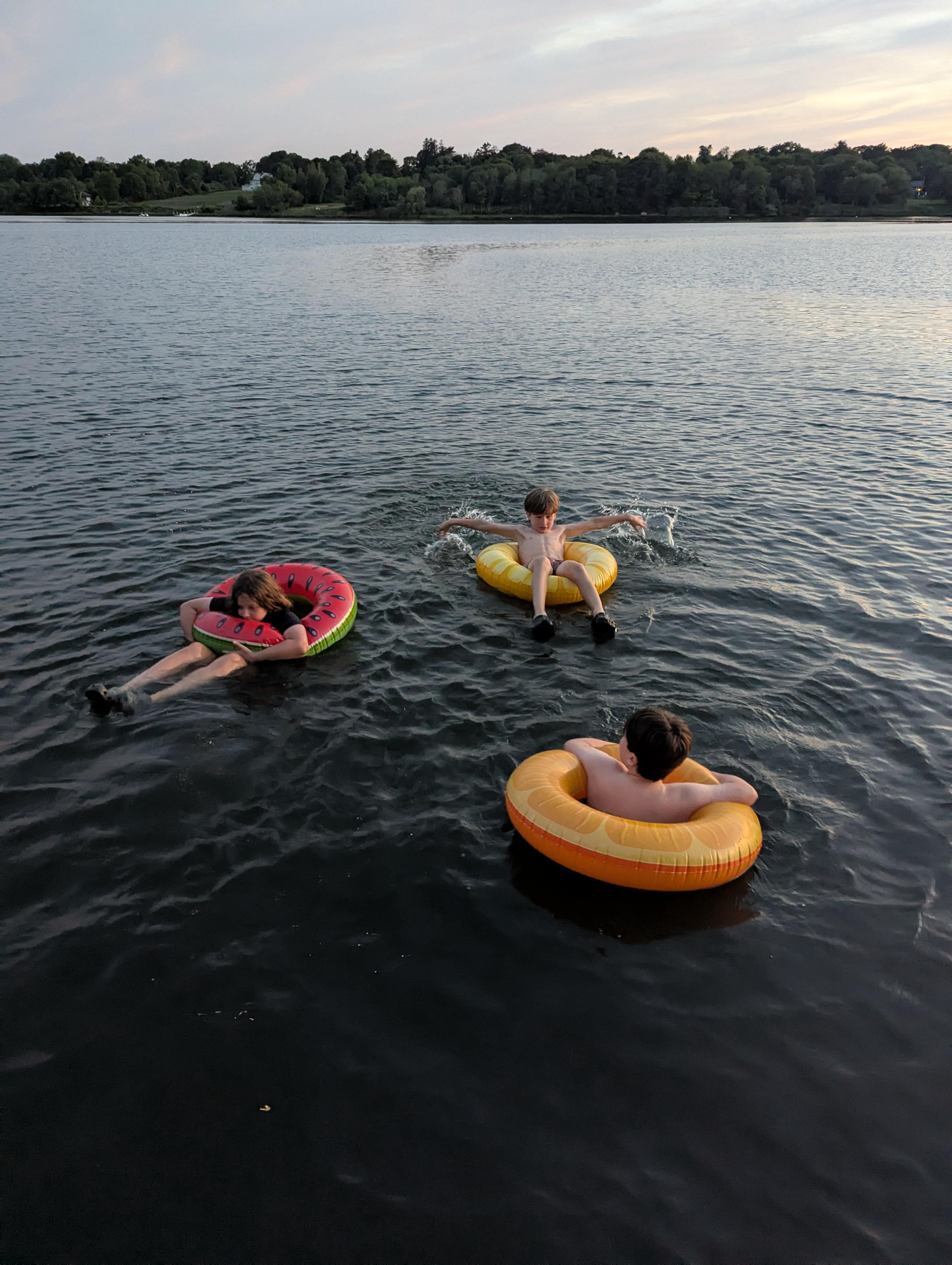 Swimming in the pond!