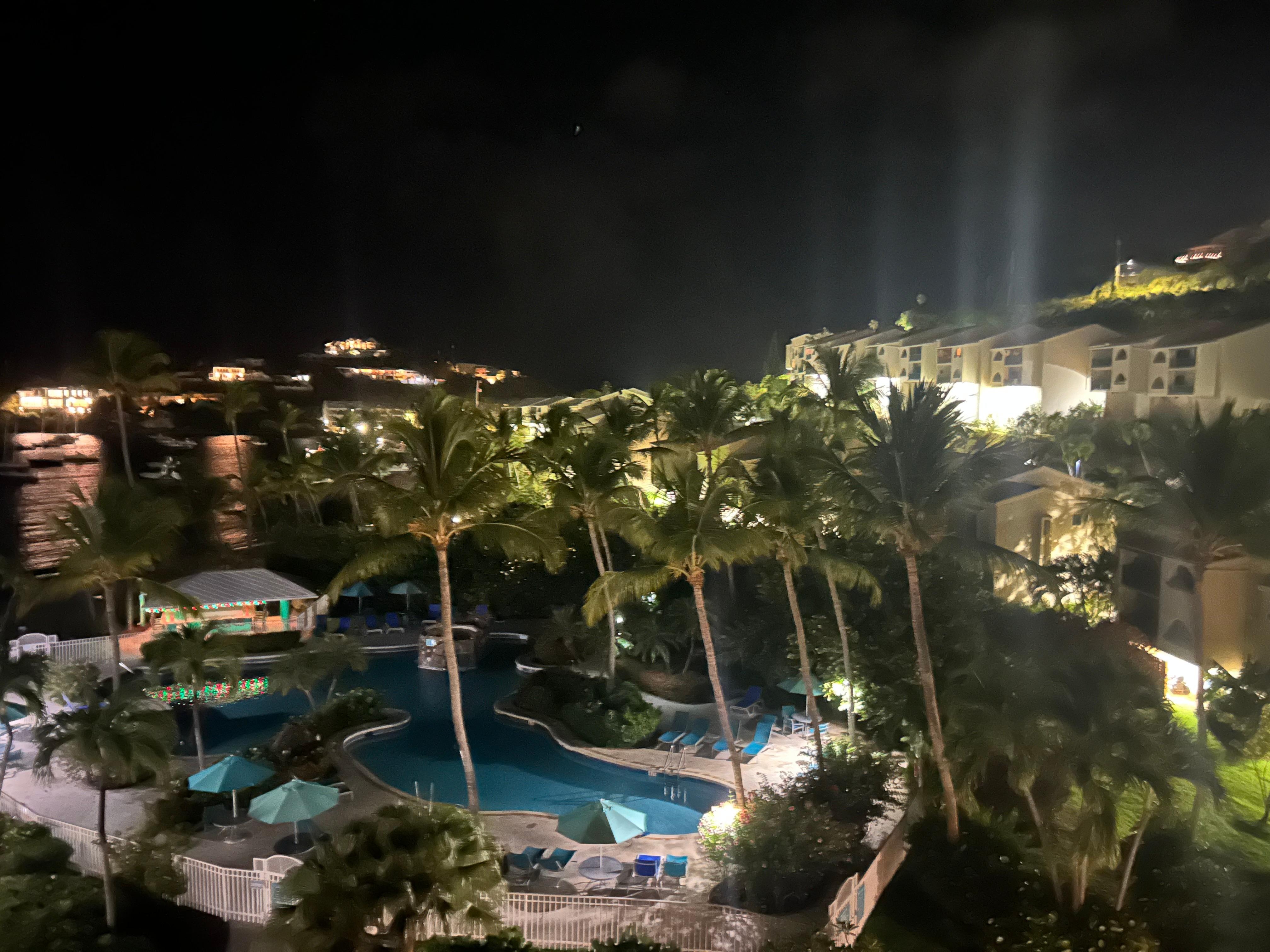  View from top balcony at night