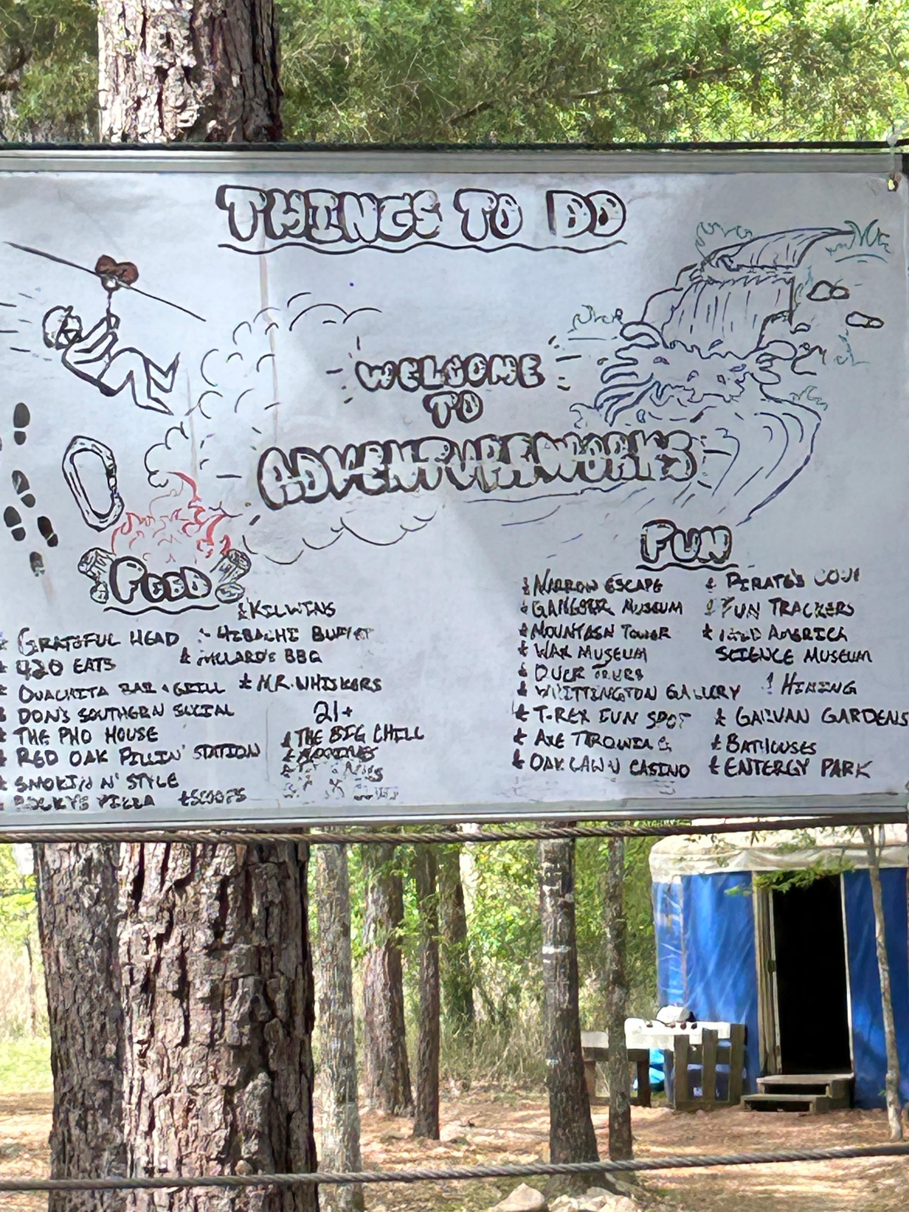 Things to do in places to see at the zip line facility. adventureworks.com.