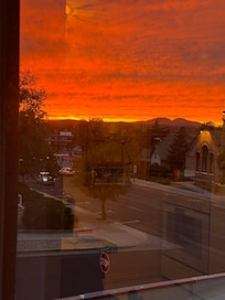 Sunset view from the kitchen.