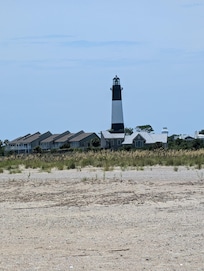 View of the lighthouse from the beach.