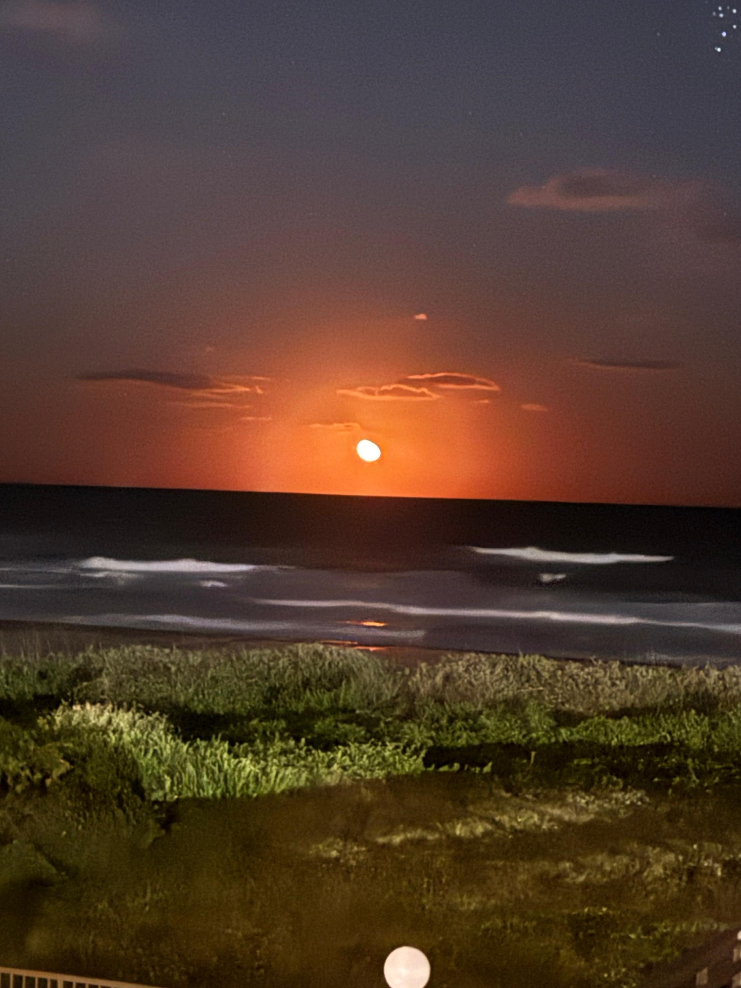 View of the moon rising.  