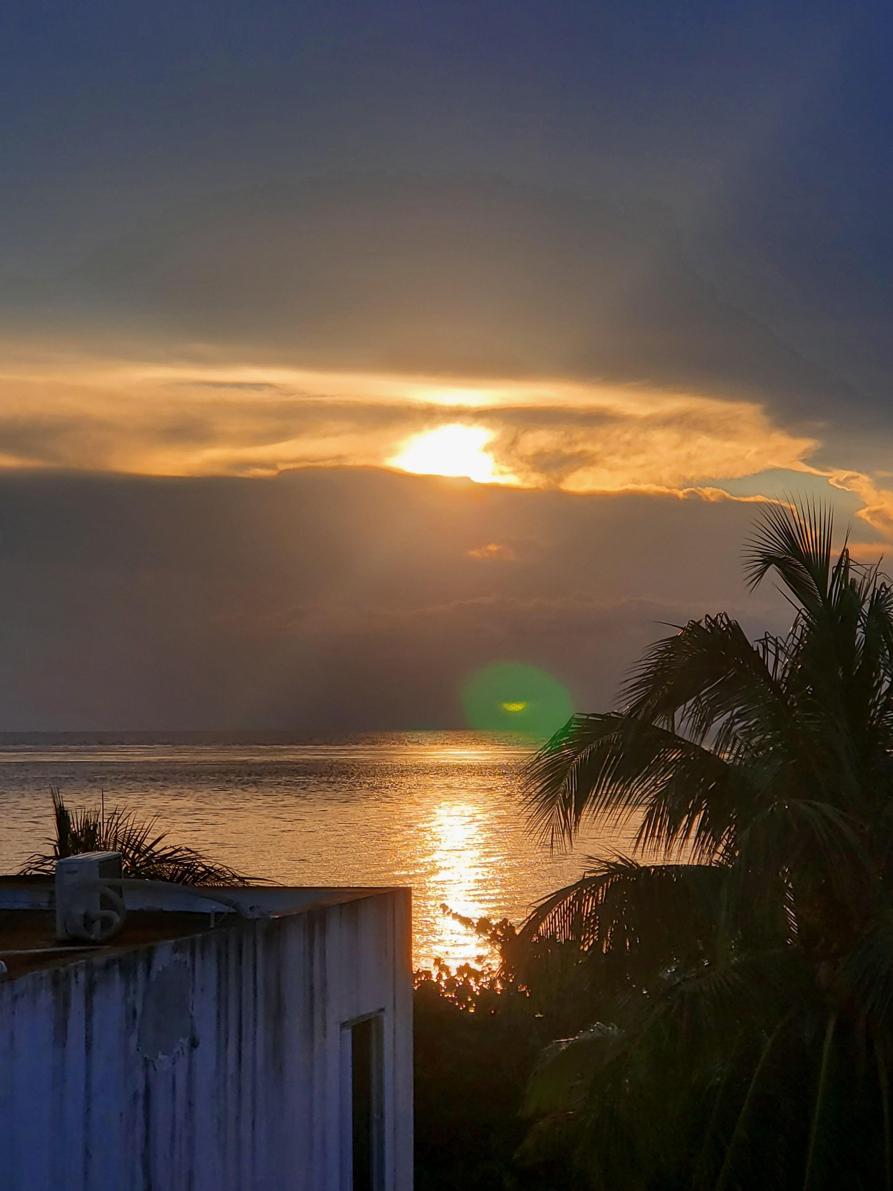 Sunset view from patio balcony