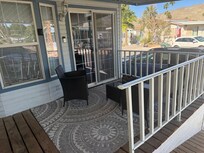 Front entrance and outdoor sitting area