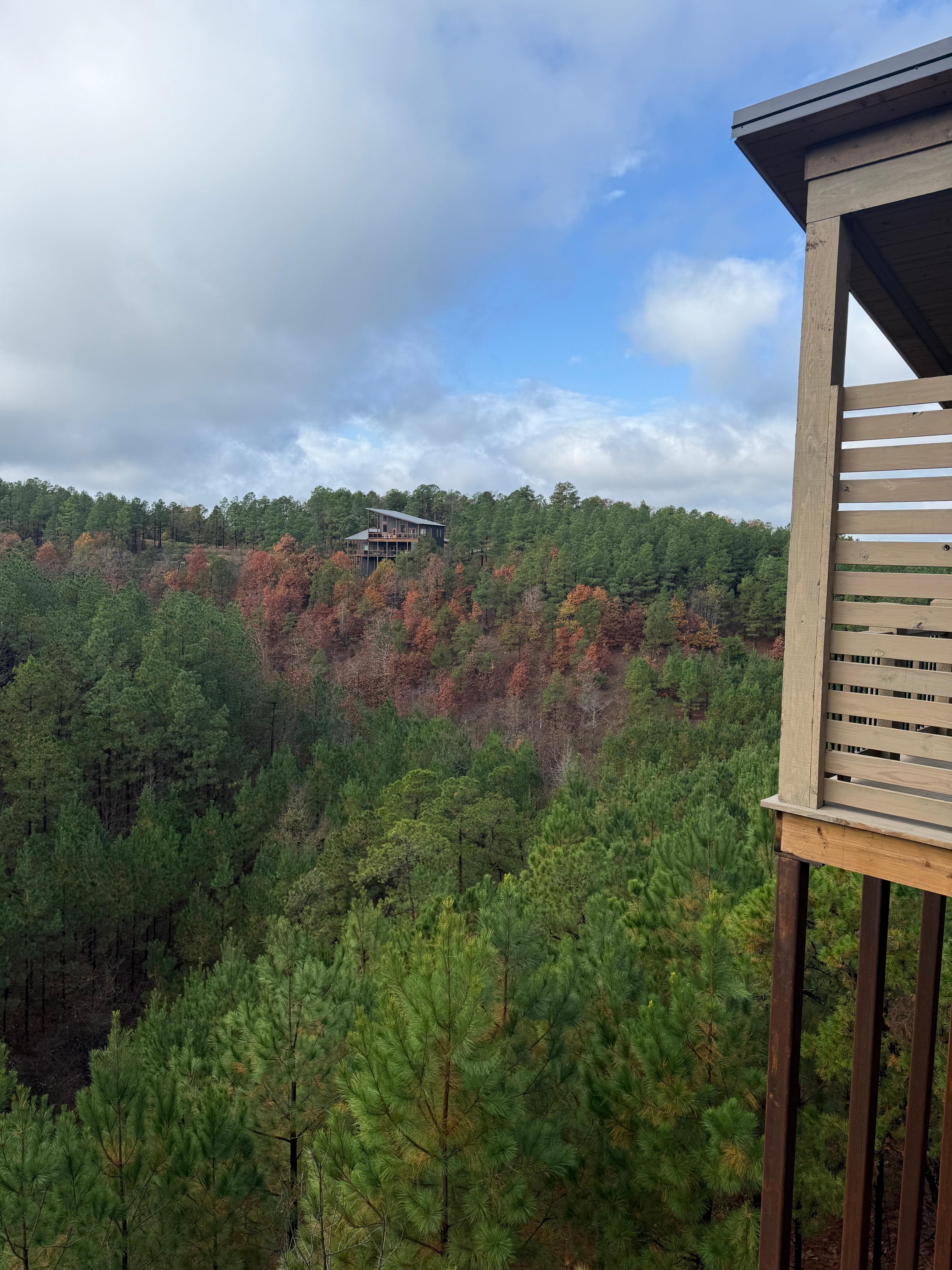 View from one end f the private balconies 