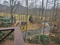 Beautiful view from up high where the deck is.