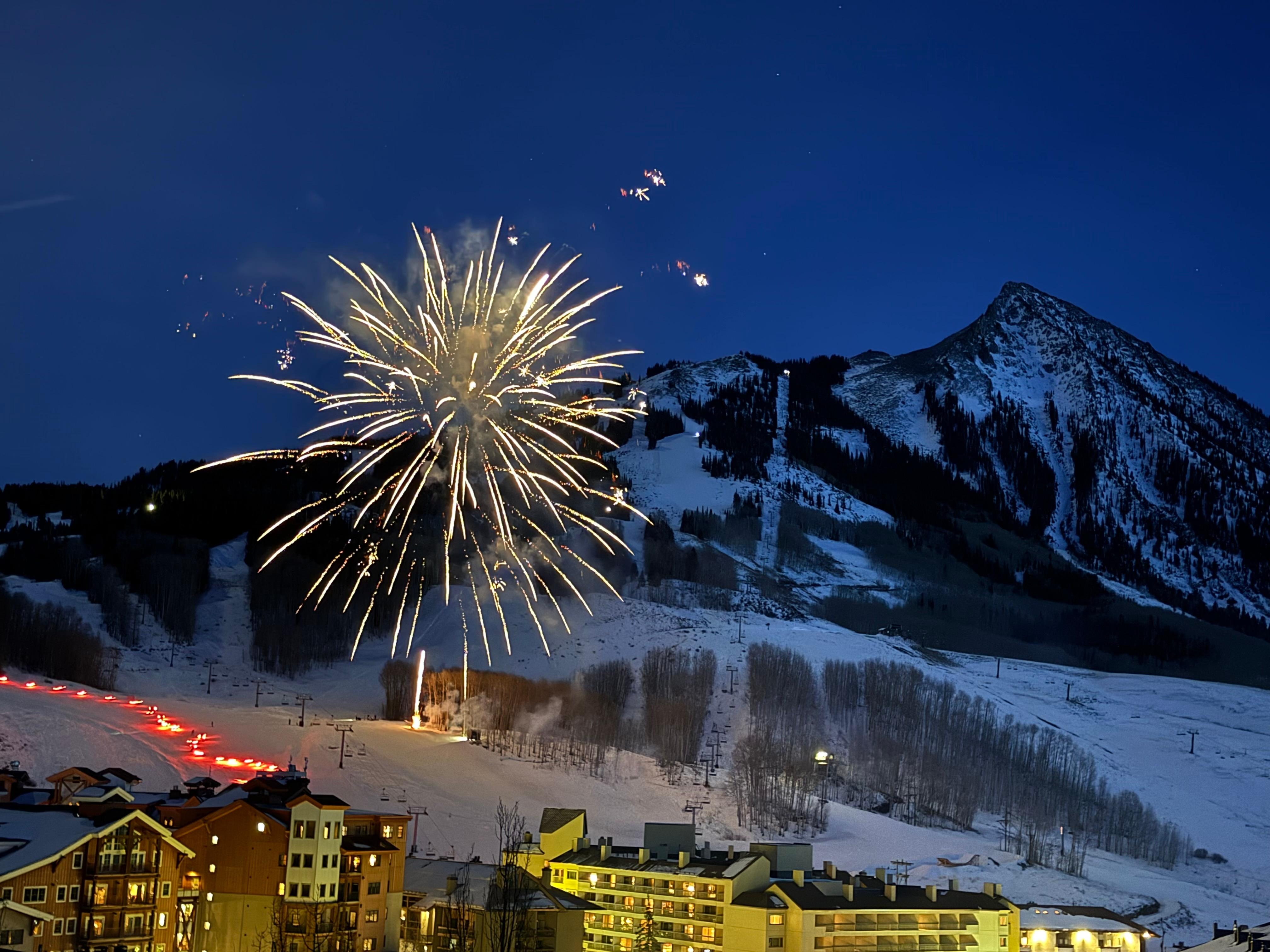 View from the balcony of the NYE fireworks. 