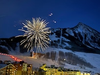 View from the balcony of the NYE fireworks.