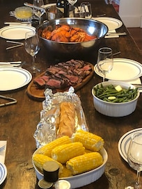 Great home dinner with large dining table