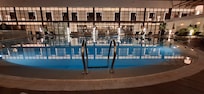 swimming pool at night