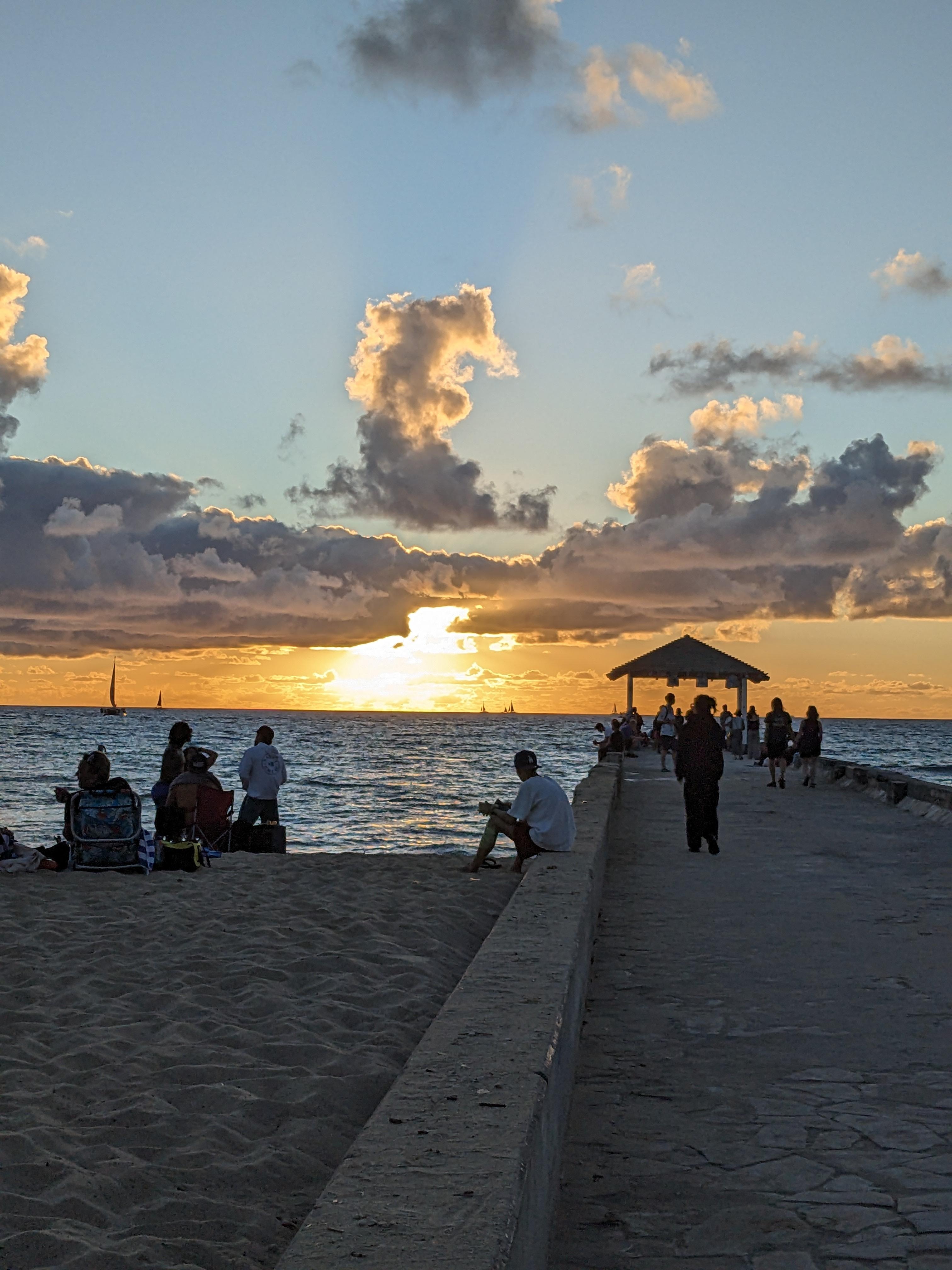 Beautiful sunset across the street