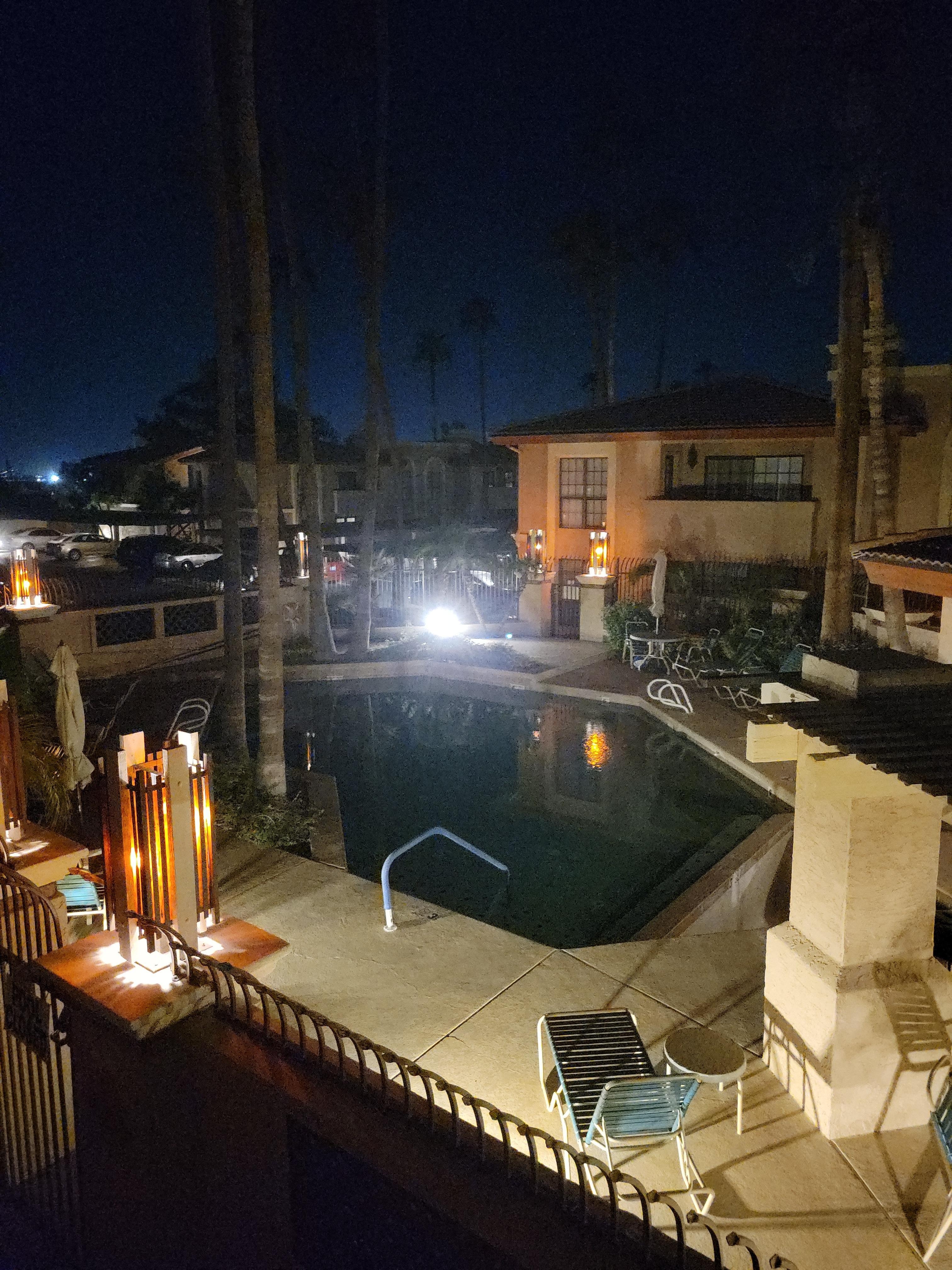 View from the balcony at night. 