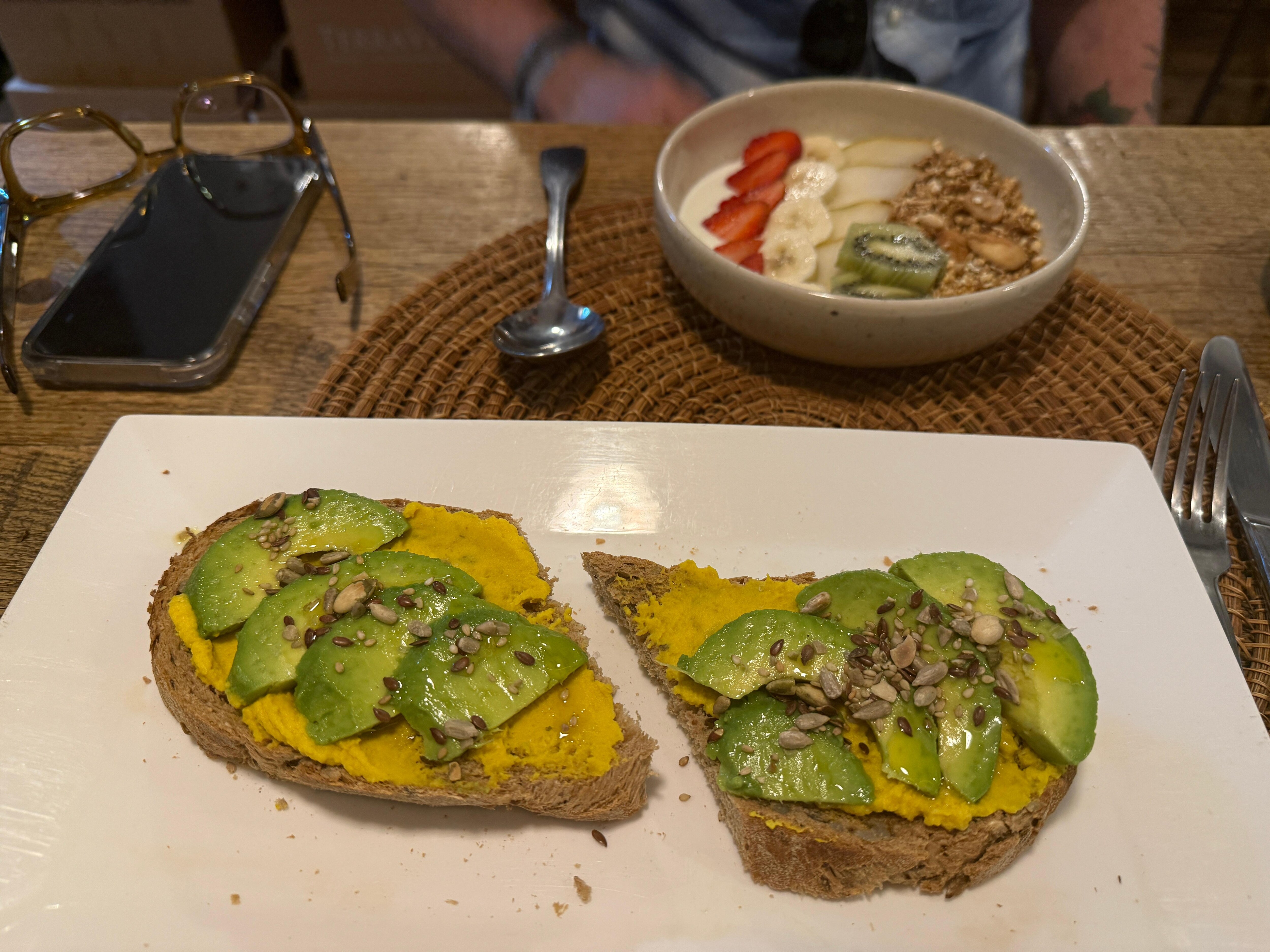 Breakfast at the cafe next door. 