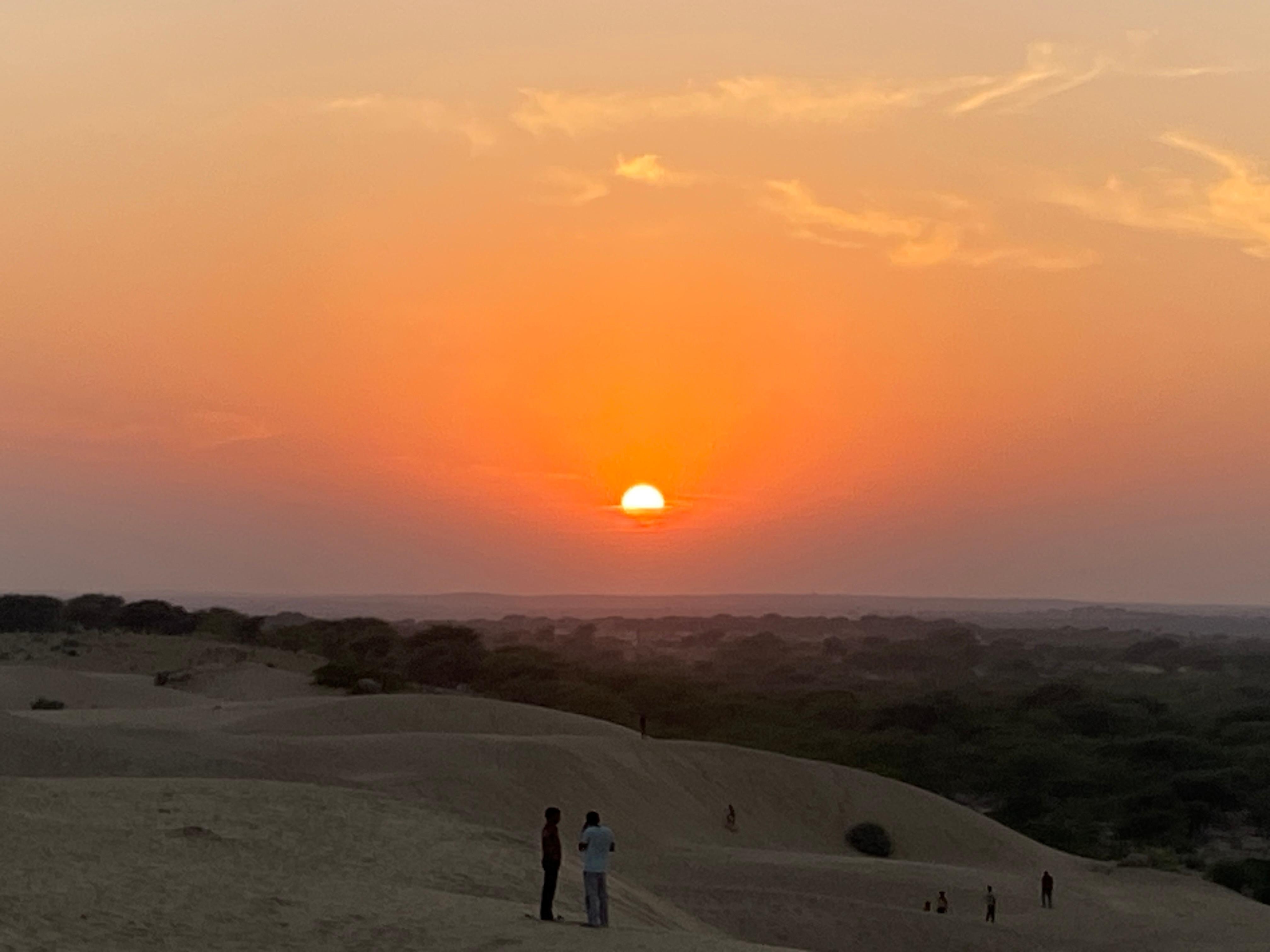 Sunset in the desert , seen during desert jeep safari 