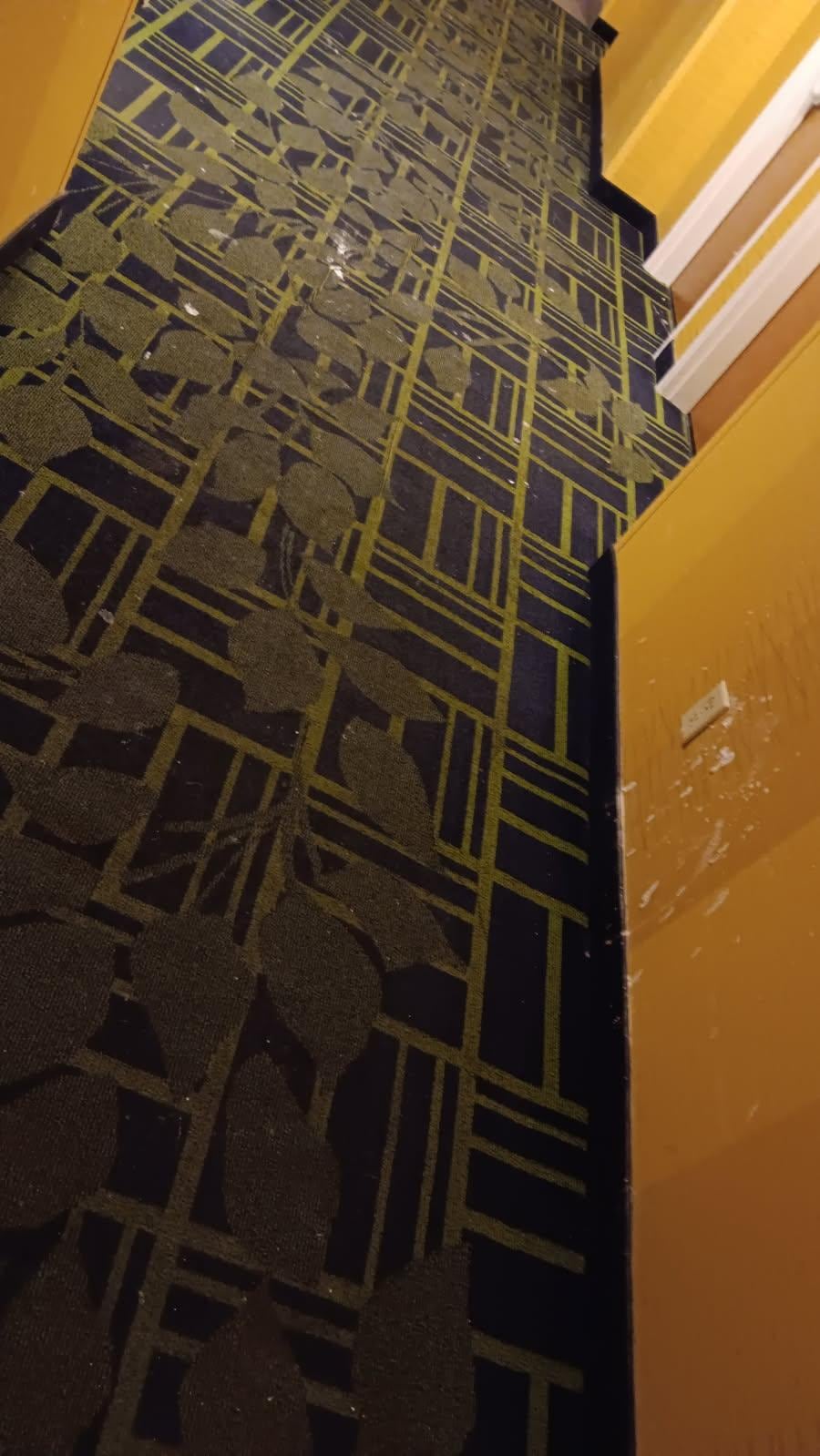 Dirty Hallway, Note the gooey stuff on the orange wall