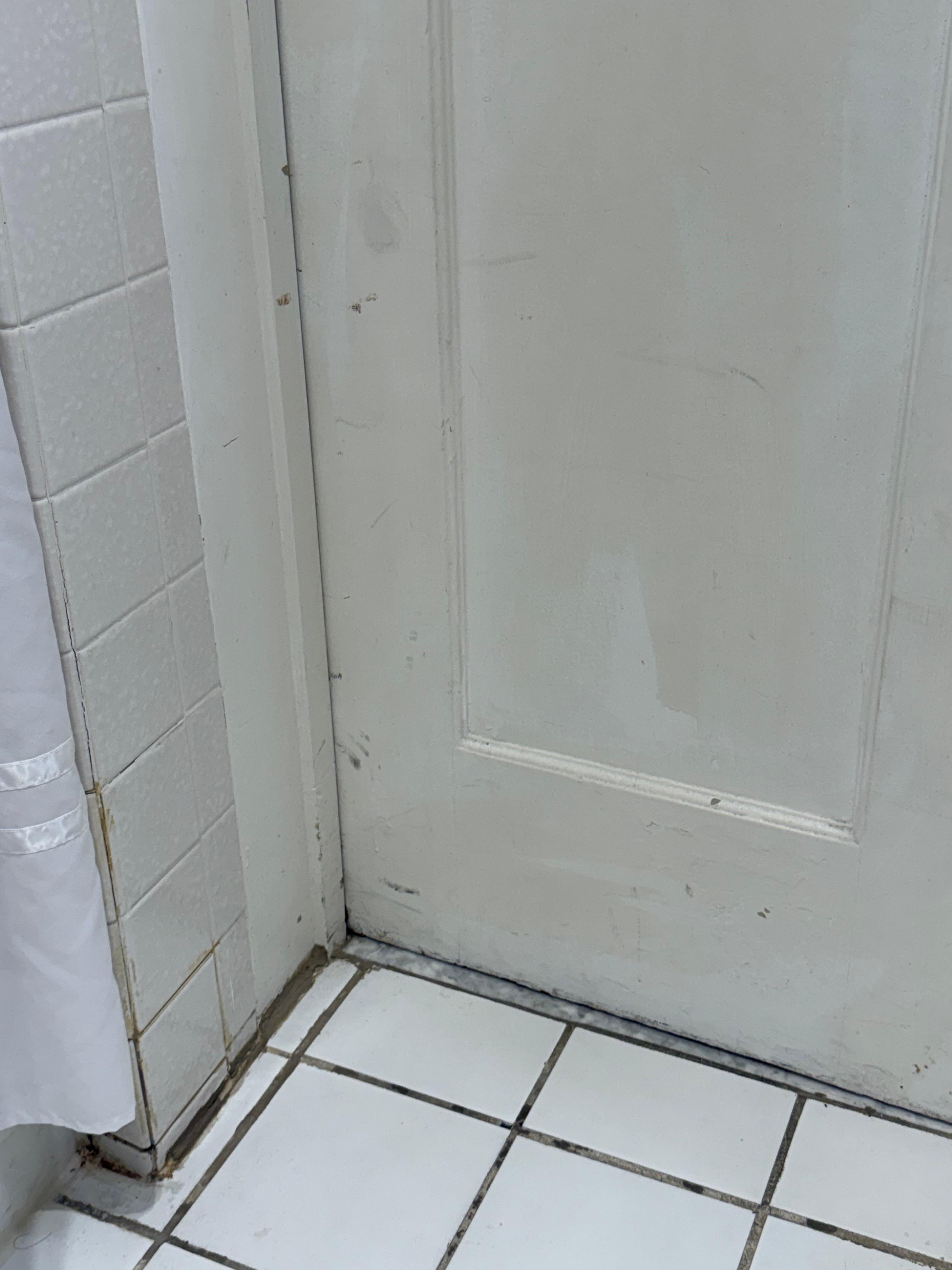 Filthy doors and floors.