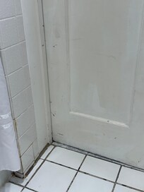 Filthy doors and floors.