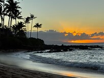 Sunset from the beach in front of the condo.