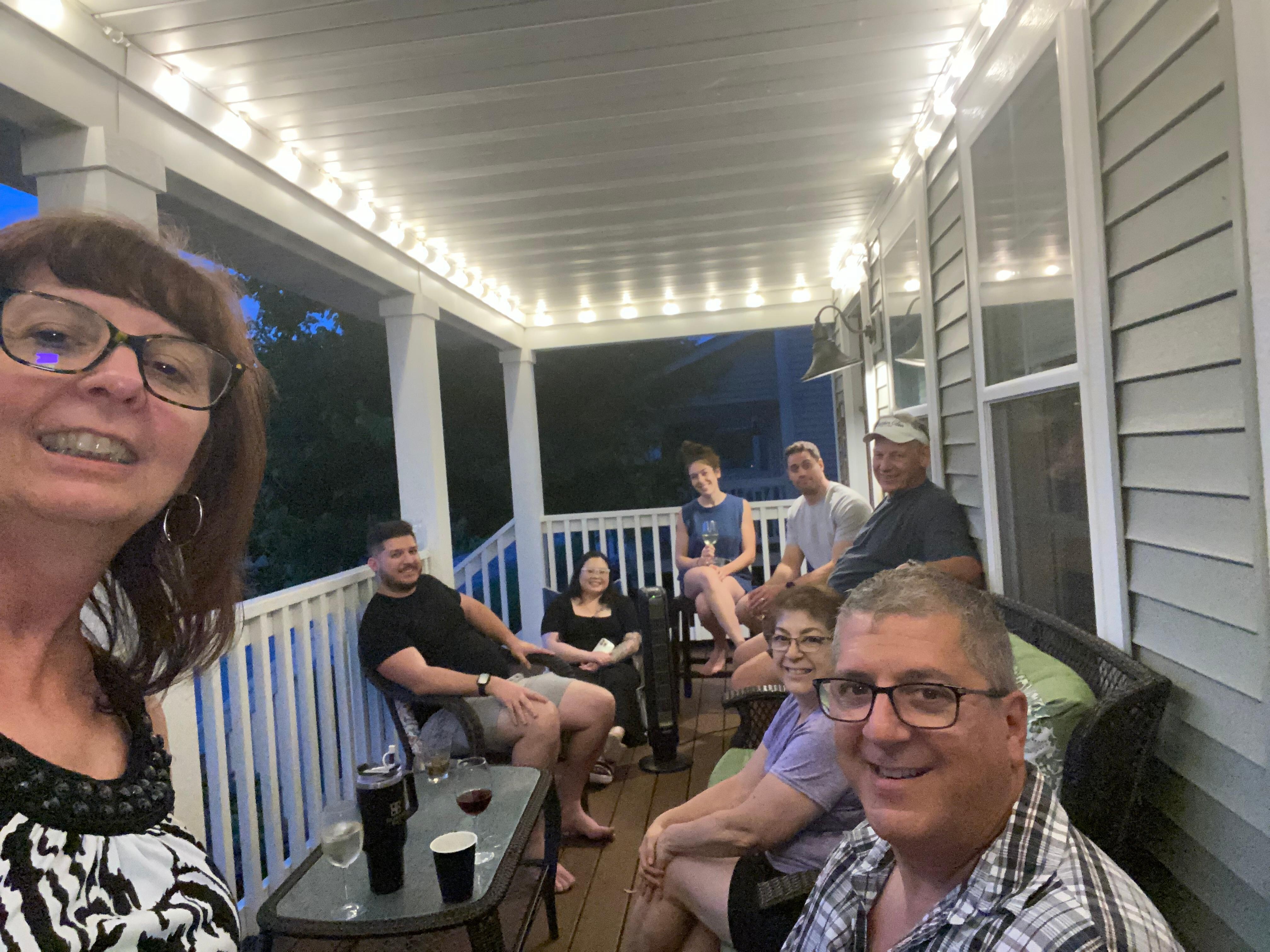 Every night we enjoy sitting outside on the front porch.