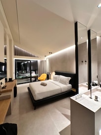 One of the top floor rooms