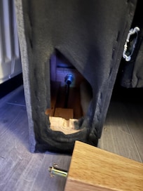 Broken sofa leg. There was no debris so not a new break