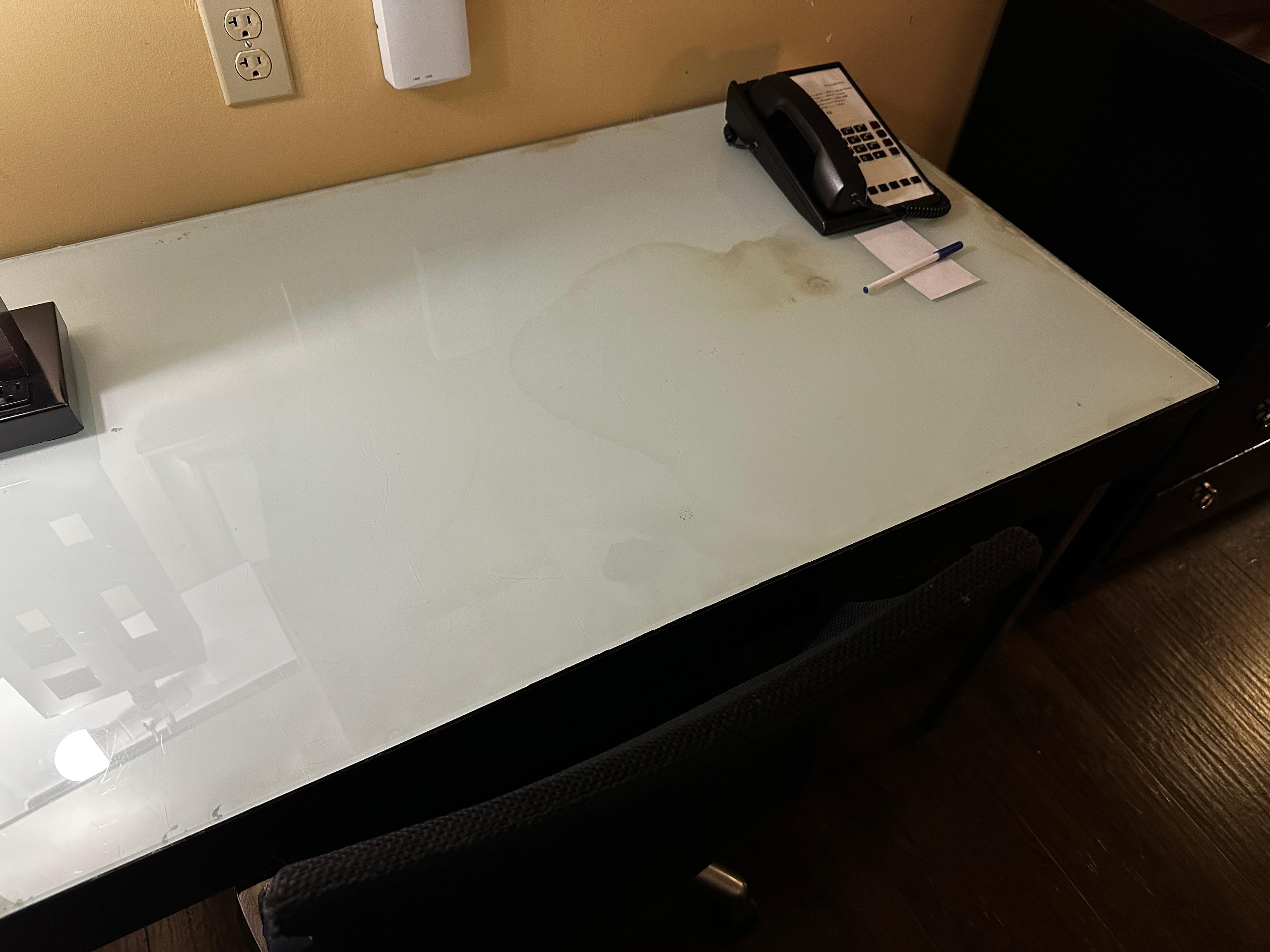 Stains on the desk 