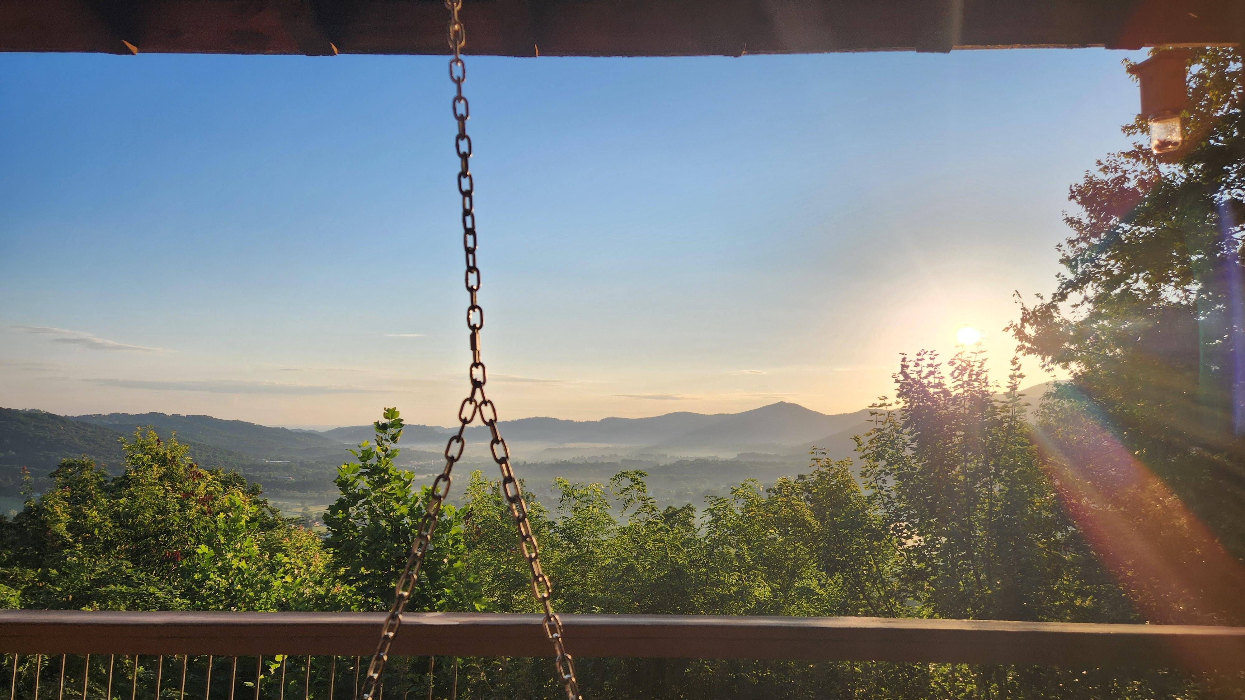 Morning view from swing on porch