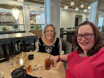 Cocktails and lunch. Our bartender, server and chef were wonderful!