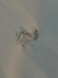 Hole in master sheet