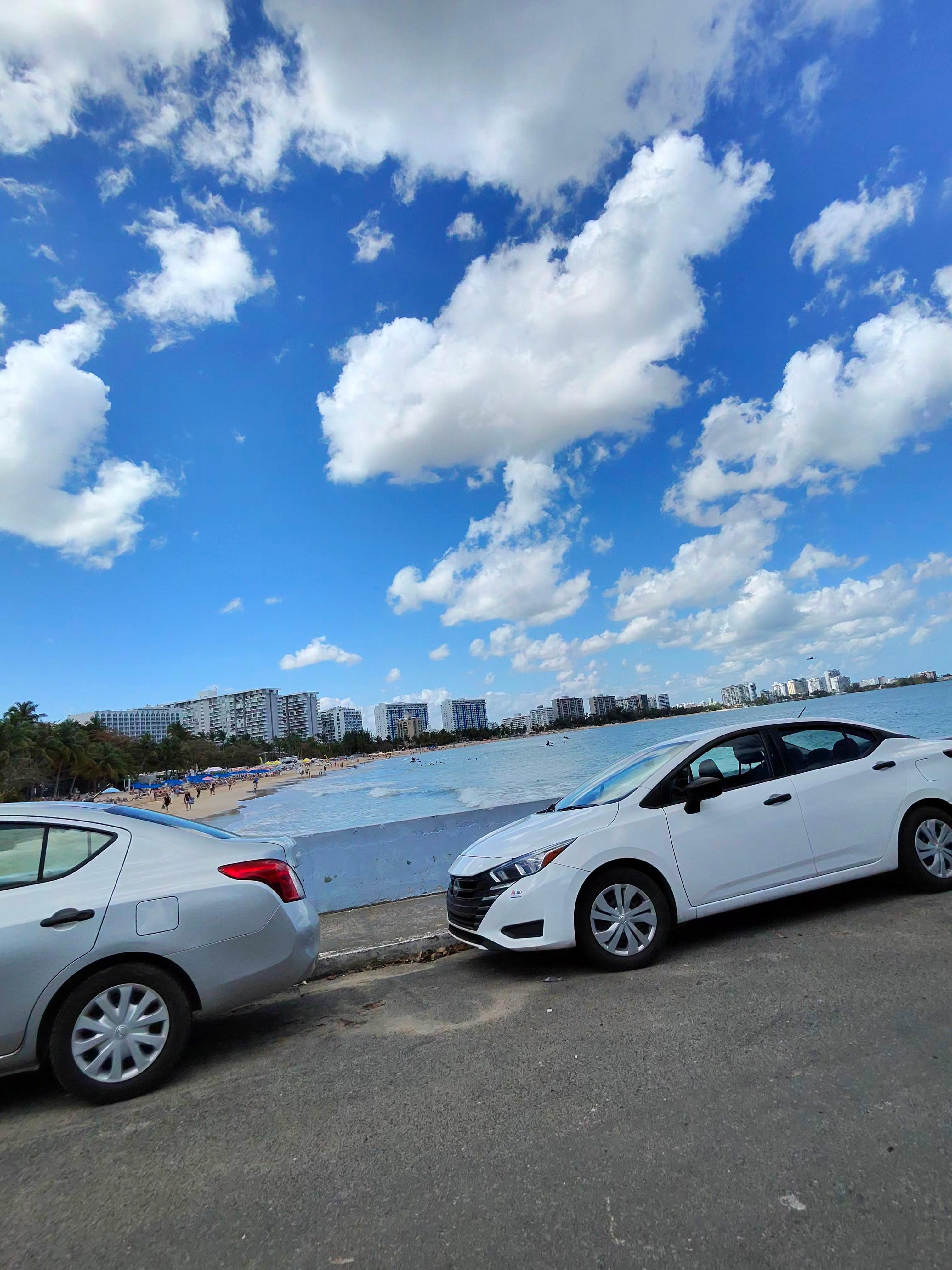 The view right in right of thier parking area of the hotel seconds to the beach
