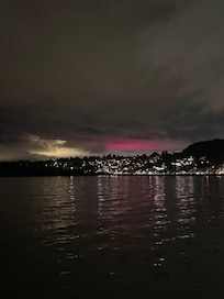 Breath taking photo after sunset by the pier