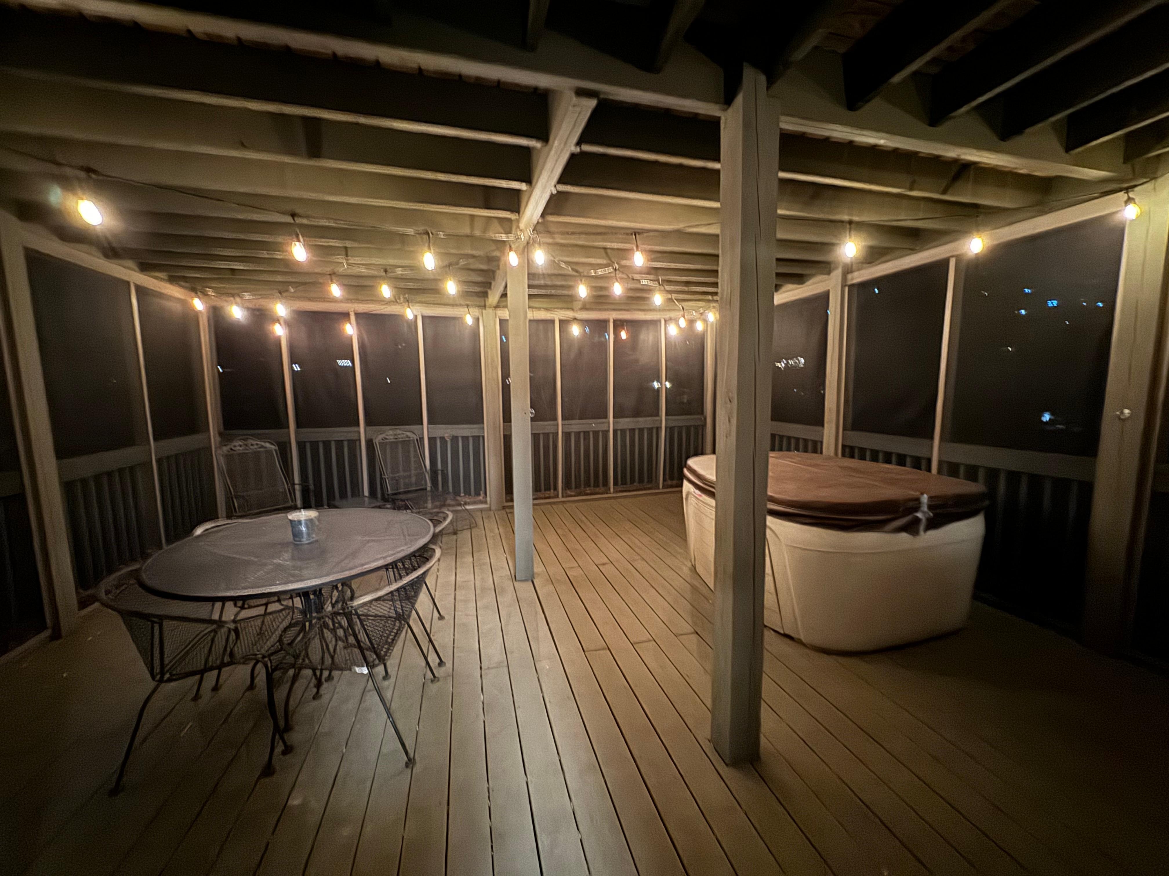 Cute little hot tub, we used it every night!