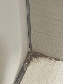 Corners in bathroom dirty