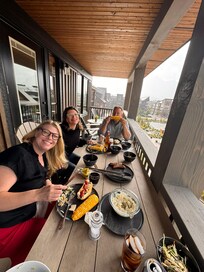 Enjoying the spectacular view while enjoying a nice Minnesota meal.