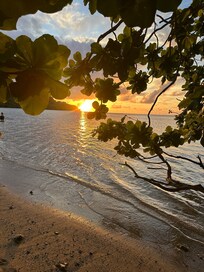 Local beach at sunset