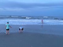 The beach at sundown