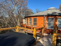 Covered the hot tub back up, full of bugs, leaves, and not very clean.