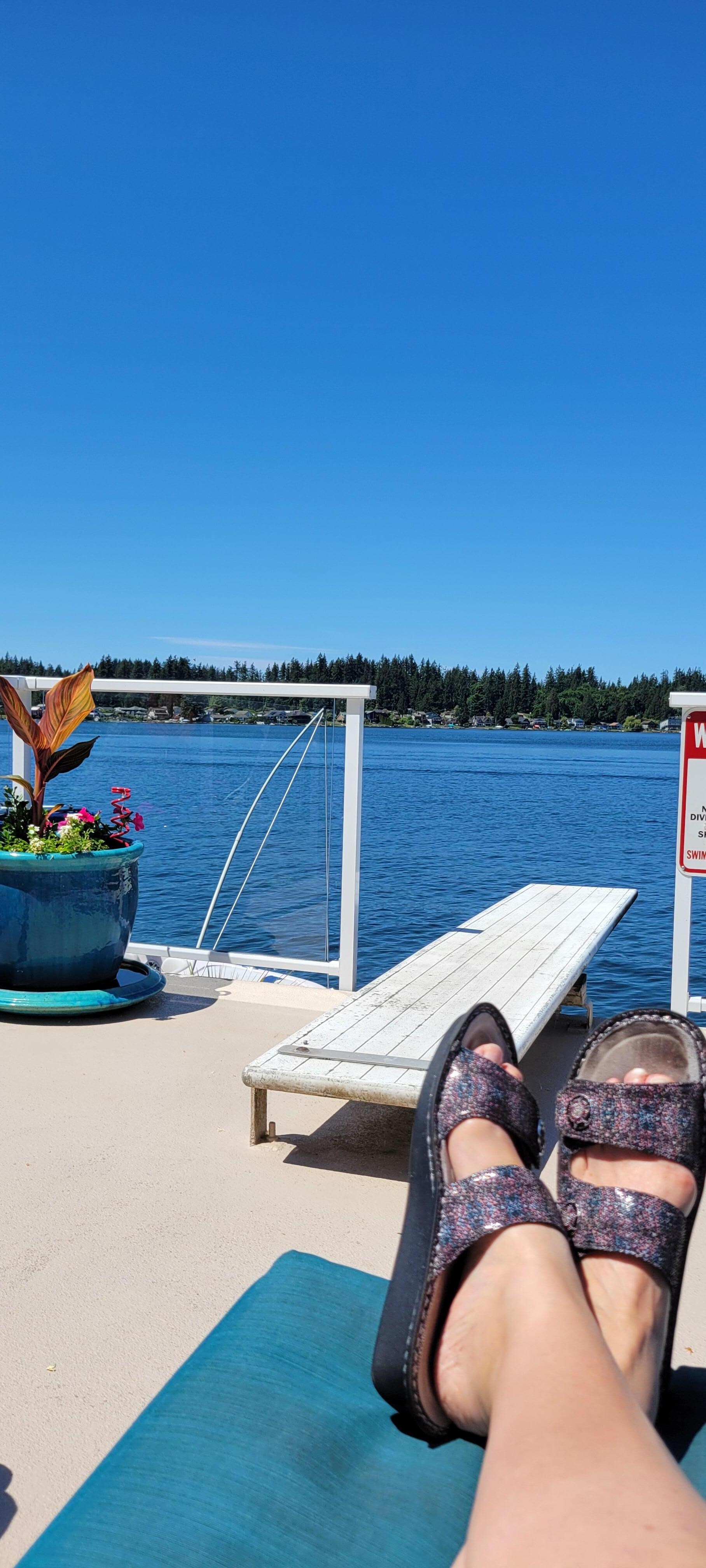 Relaxing on the deck