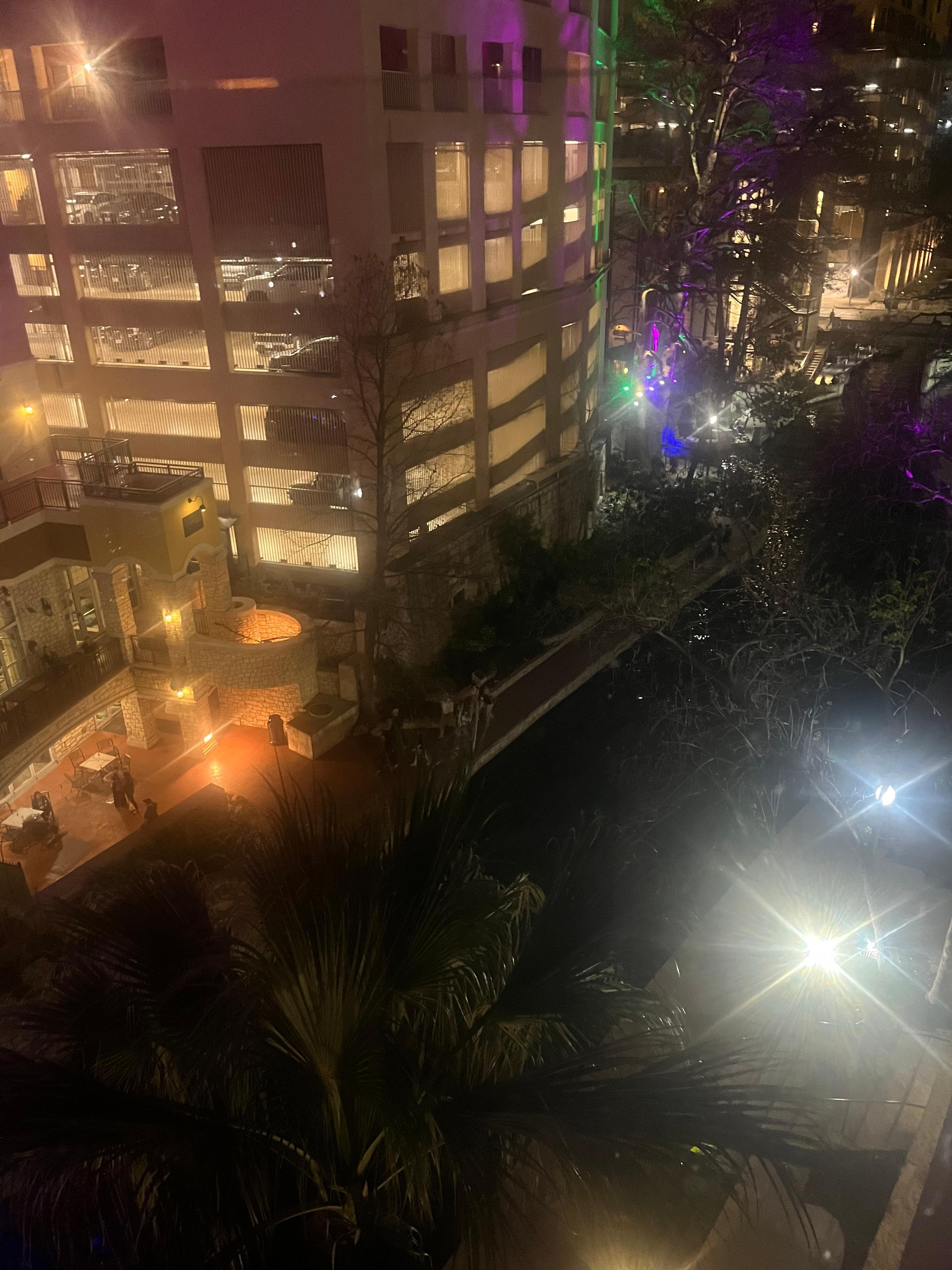 View of the riverwalk from the balcony 