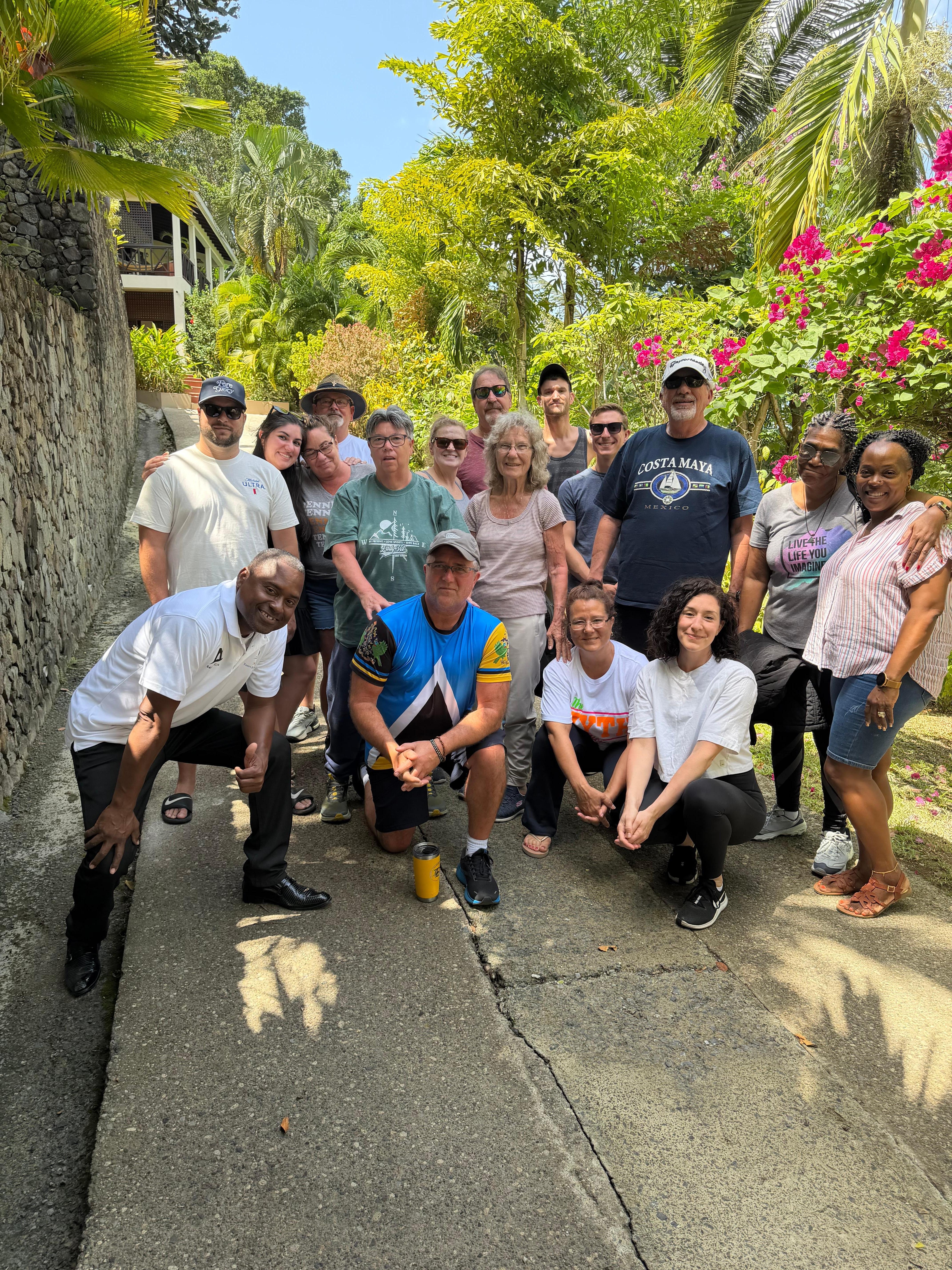 Departure day. Photo of our group with Anthea and Noah ( our primary driver)
