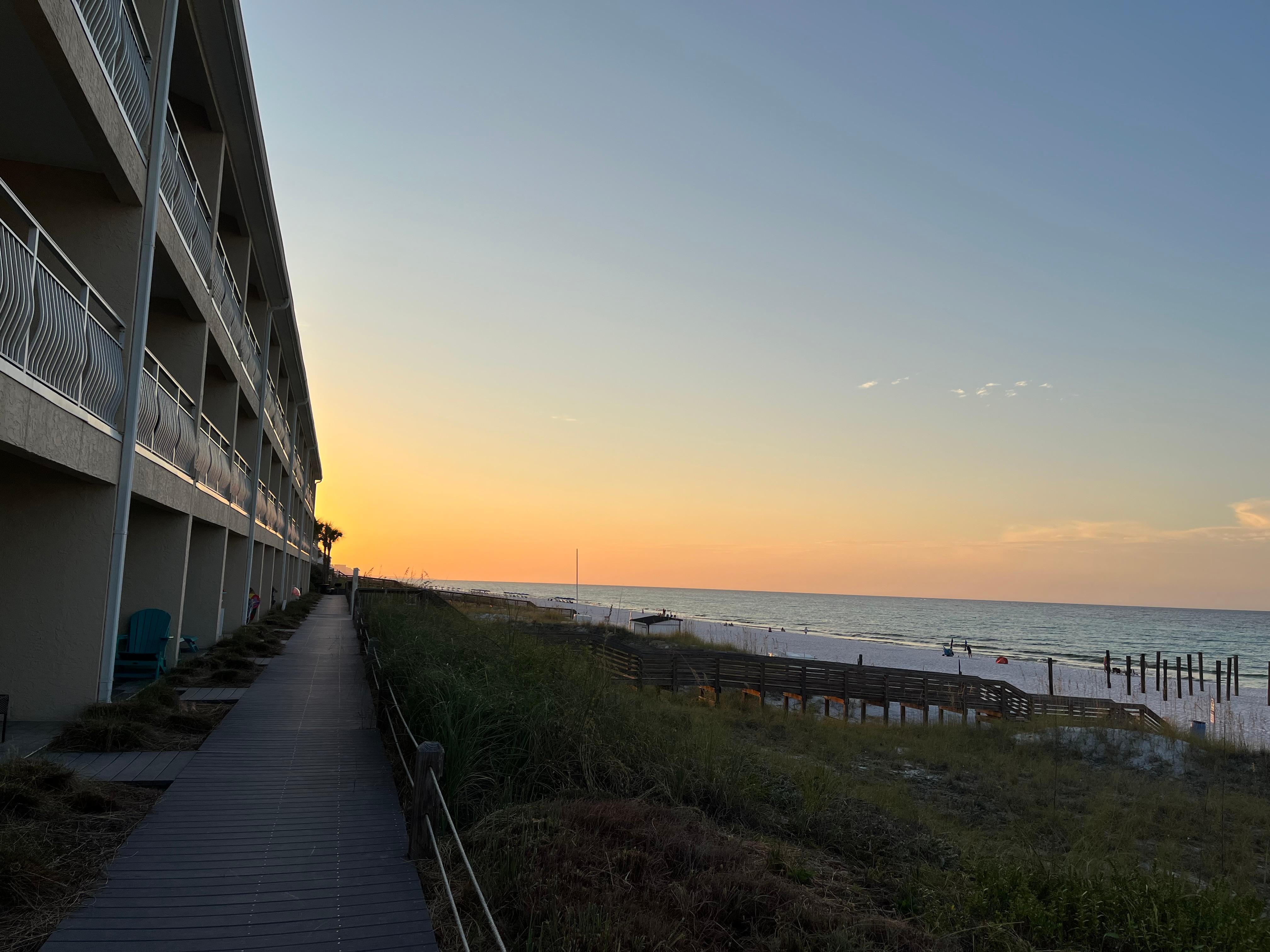 Sunrise from the walkway to the beach