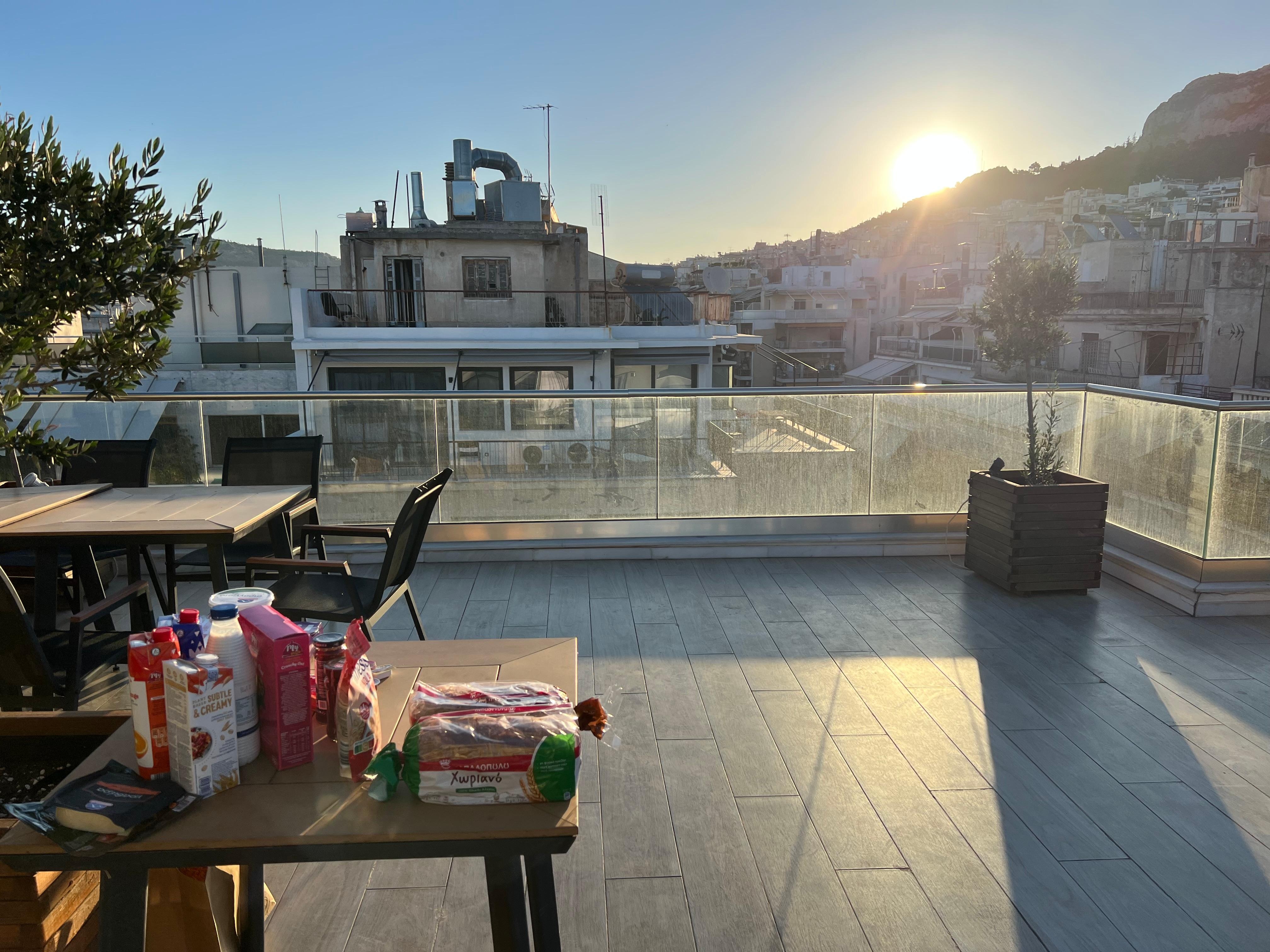Ideal zum Frühstück auf die Dachterrasse