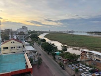 The view from the terrace of the 5th-floor restaurant.