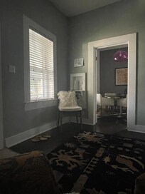 Living area view of dining