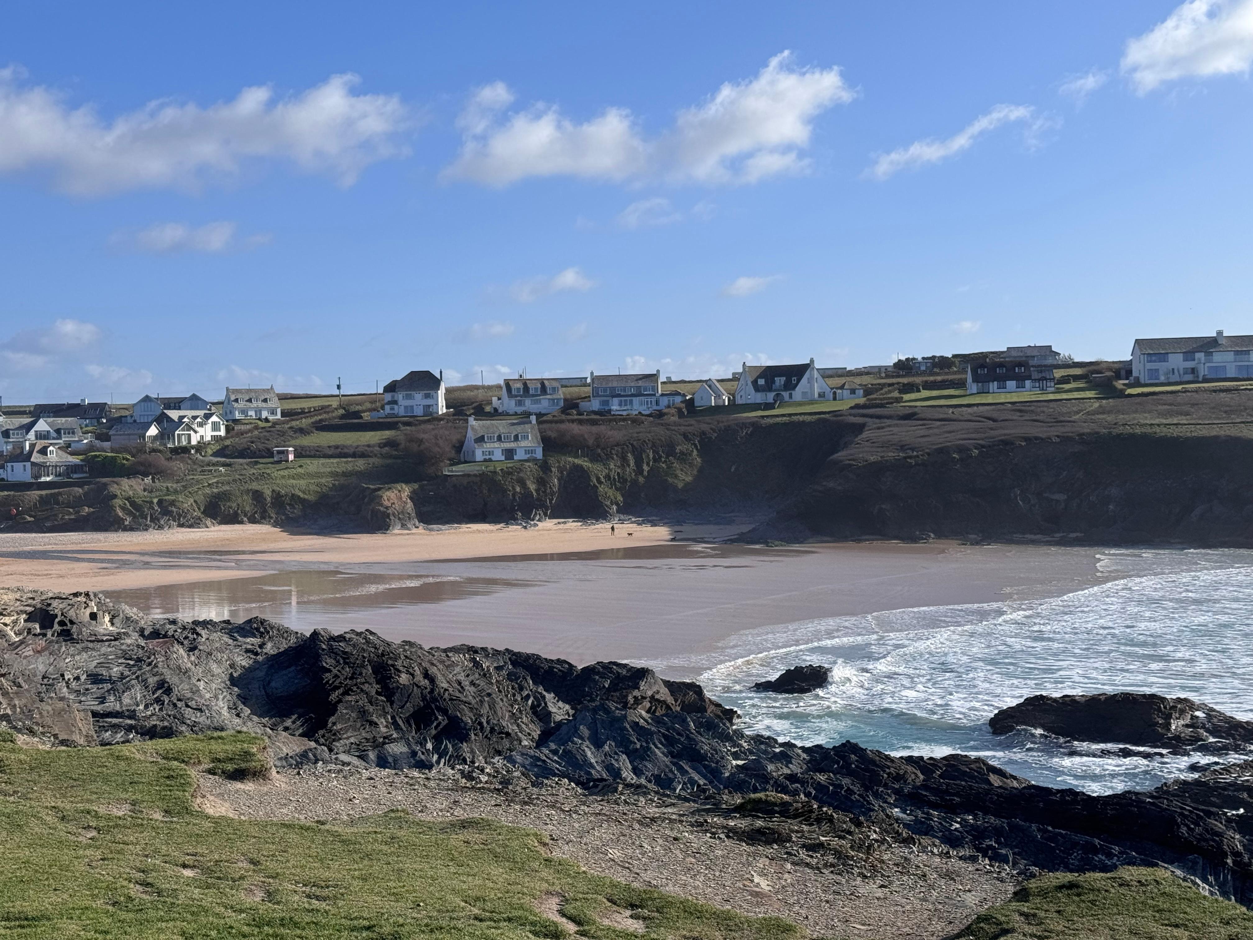 Looking back at the beach