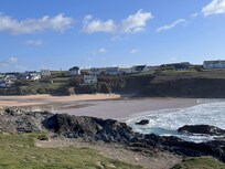 Looking back at the beach