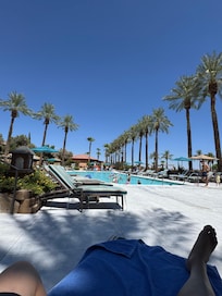Poor staff, very friendly pools very clean